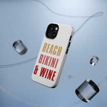 DistinctInk ToughCase for Apple iPhone, Compatible with MagSafe Charging - Beach Bikini & Wine