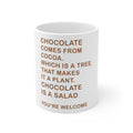 Glossy White Coffee / Tea Mug - Chocolate Comes From Cocoa Is A Salad