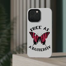DistinctInk ToughCase for Apple iPhone, Compatible with MagSafe Charging - Free as a Butterfly - Pink