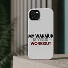 DistinctInk ToughCase for Apple iPhone, Compatible with MagSafe Charging - My Warmup is Your Workout