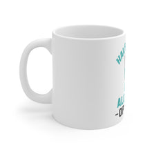 DistinctInk Glossy White Coffee / Tea Mug - Half Empty? Add Alcohol. -Optimist