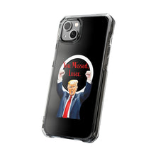 DistinctInk Clear Case for Apple iPhone, Compatible with MagSafe – Trump ‘You Missed, Loser’ Cartoon Design