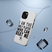 DistinctInk ToughCase for Apple iPhone, Compatible with MagSafe Charging - I Am The Only Player Who Can Beat Me Tennis