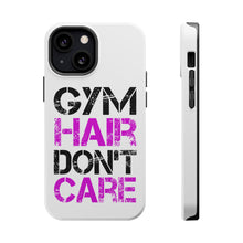 DistinctInk ToughCase for Apple iPhone, Compatible with MagSafe Charging - Gym Hair Don't Care