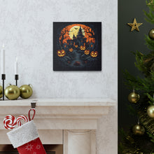 DistinctInk Canvas Wall Art with Darkness Falls on Halloween for Halloween