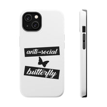 DistinctInk ToughCase for Apple iPhone, Compatible with MagSafe Charging - Anti-Social Butterfly