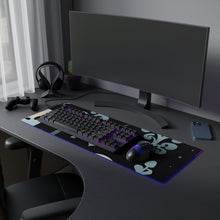 DistinctInk LED Gaming Mouse Pad with Ghastly Skeletal Shadows Design for Halloween