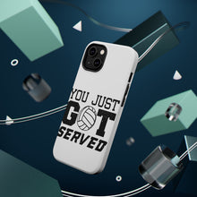 DistinctInk ToughCase for Apple iPhone, Compatible with MagSafe Charging - You Just Got Served Volleyball