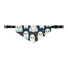 DistinctInk Adjustable Pet Banana Collar with Skelephants and Ghostly Ghouls Design for Halloween