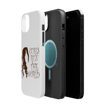 DistinctInk ToughCase for Apple iPhone, Compatible with MagSafe Charging - Curls Run the World