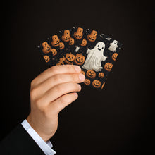 DistinctInk Playing / Poker Cards with Ghastly Skeleton Pumpkin Design for Halloween