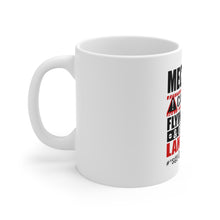 DistinctInk Glossy White Coffee / Tea Mug - Mechanic Flying Tools & Offensive Language