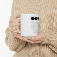 DistinctInk Glossy White Coffee / Tea Mug - Respect the Beard