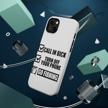 DistinctInk ToughCase for Apple iPhone, Compatible with MagSafe Charging - Call in Sick, Turn Off Phone, Go Fishing