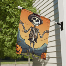 DistinctInk Garden & House Banner / Flag with Skelefun Halloween Design for Halloween