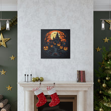 DistinctInk Canvas Wall Art with Darkness Falls on Halloween for Halloween