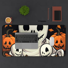 DistinctInk Desk Mat with Ghost Skeleton Pumpkin Pattern Design for Halloween