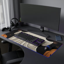 DistinctInk LED Gaming Mouse Pad with Ghastly Skeleton Pumpkin Design for Halloween