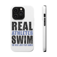 DistinctInk ToughCase for Apple iPhone, Compatible with MagSafe Charging - Real Athletes Swim Rest Play Games