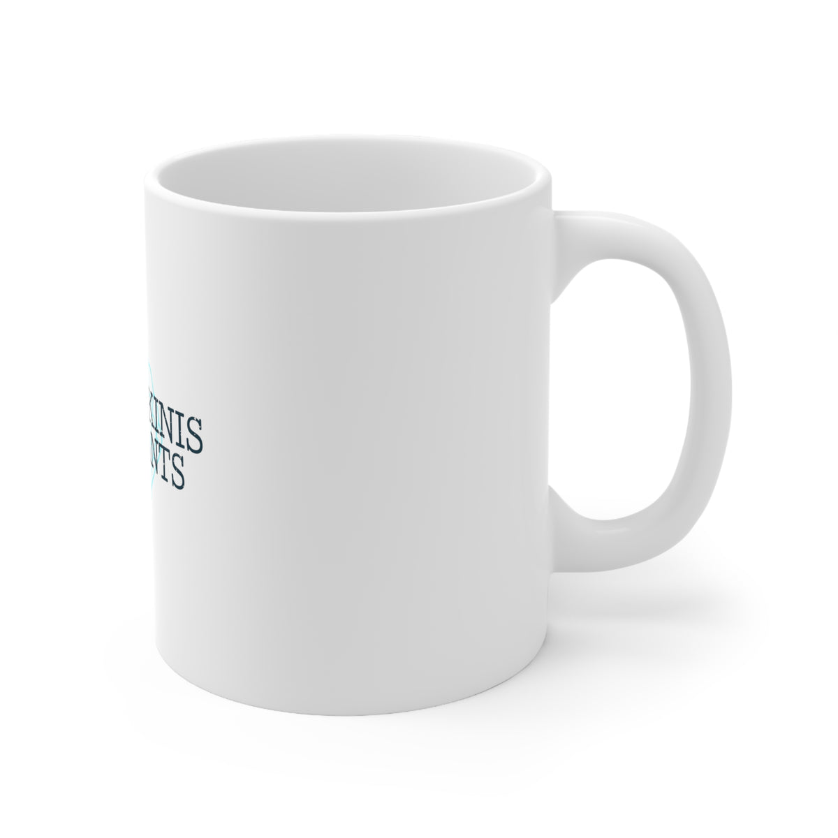 Glossy White Coffee / Tea Mug - More Bikinis Less Pants, view 3
