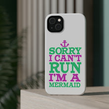 DistinctInk ToughCase for Apple iPhone, Compatible with MagSafe Charging - Sorry I Can't Run I'm a Mermaid