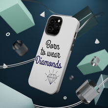 DistinctInk ToughCase for Apple iPhone, Compatible with MagSafe Charging - Born to Wear Diamonds