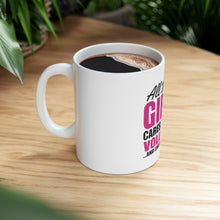 DistinctInk Glossy White Coffee / Tea Mug - All This Girl Cares About is Volleyball