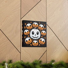 DistinctInk Canvas Wall Art with Ghost Skeleton Cartoon Pumpkin for Halloween