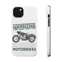DistinctInk ToughCase for Apple iPhone, Compatible with MagSafe Charging - Spontaneously Talking About Motorcycles