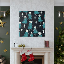 DistinctInk Canvas Wall Art with Haunted Skeleton Crew for Halloween