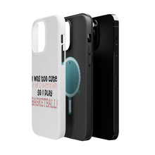 DistinctInk ToughCase for Apple iPhone, Compatible with MagSafe Charging - Too Cute to Be a Cheerleader Play Basketball