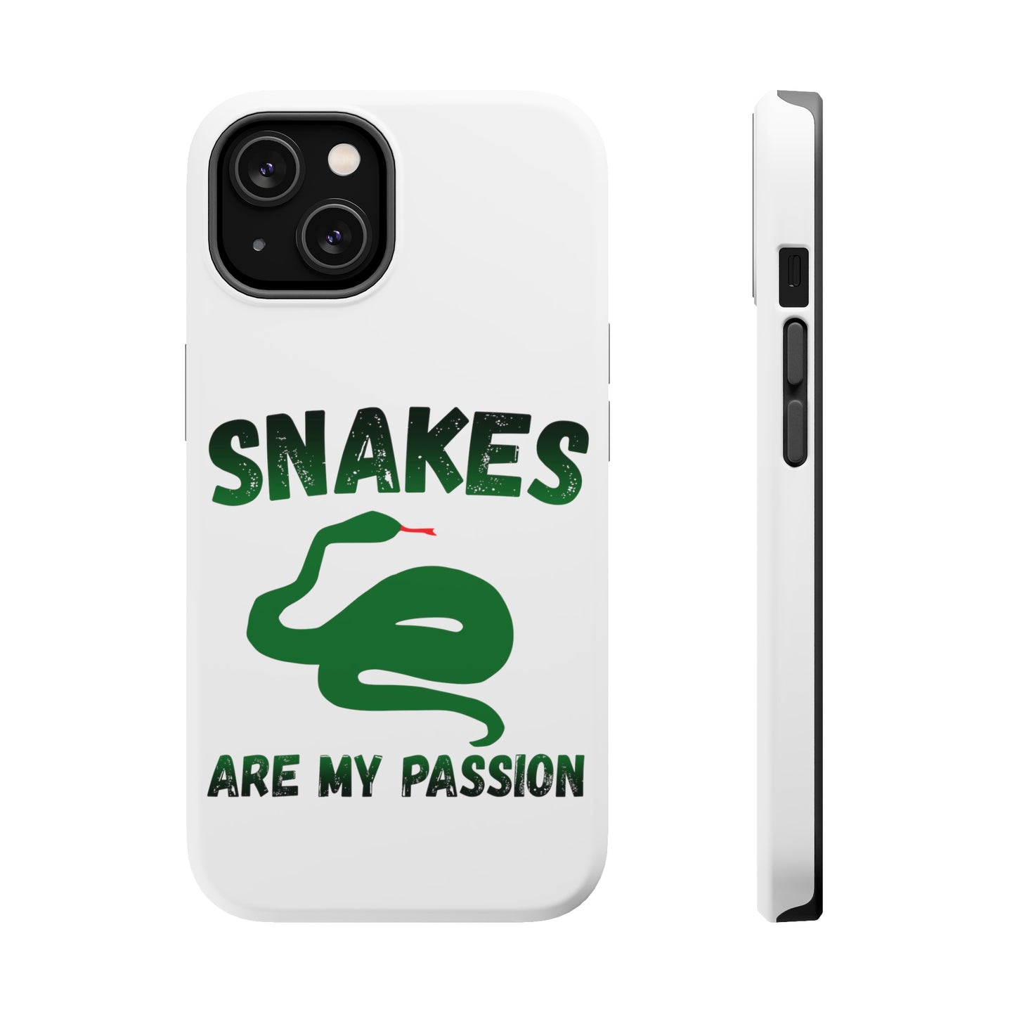 DistinctInk ToughCase for Apple iPhone, Compatible with MagSafe Charging - Snakes Are My Passion