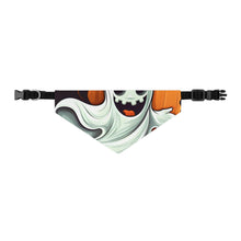 DistinctInk Adjustable Pet Banana Collar with Silly Specter Sprites Design for Halloween