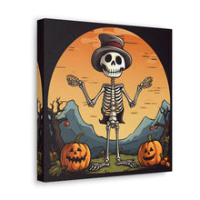 DistinctInk Canvas Wall Art with Skelefun Halloween for Halloween