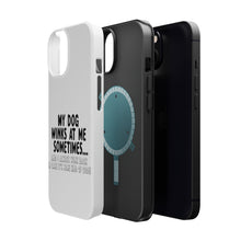 DistinctInk ToughCase for Apple iPhone, Compatible with MagSafe Charging - My Dog Winks at Me Sometimes