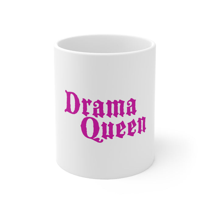 DistinctInk Glossy White Coffee / Tea Mug - Drama Queen