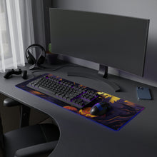 DistinctInk LED Gaming Mouse Pad with Ghostly Ghouls in the Graveyard Design for Halloween