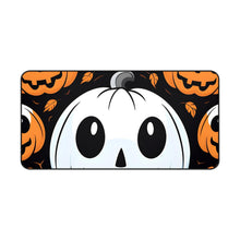 DistinctInk Desk Mat with Ghost Skeleton Cartoon Pumpkin Design for Halloween