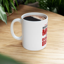 DistinctInk Glossy White Coffee / Tea Mug - Best Mom Raises a Blackjack Dealer