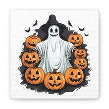 DistinctInk Canvas Wall Art with Ghost Skeleton Pumpkins Pattern for Halloween