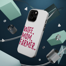 DistinctInk ToughCase for Apple iPhone, Compatible with MagSafe Charging - Wife. Mom. Farmer.