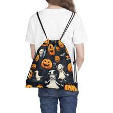 DistinctInk Drawstring Bag Backpack with The Halloween Spell Design for Halloween