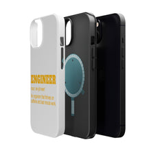 DistinctInk ToughCase for Apple iPhone, Compatible with MagSafe Charging - Engineer Definition - Caffeine and Last Minute