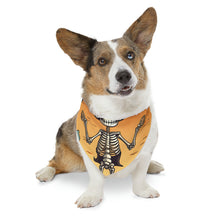 DistinctInk Adjustable Pet Banana Collar with Skelefun Halloween Design for Halloween
