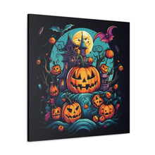 DistinctInk Canvas Wall Art with Trick or Treat Parade for Halloween