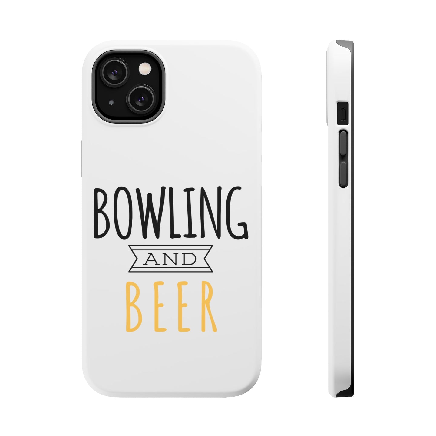 DistinctInk ToughCase for Apple iPhone, Compatible with MagSafe Charging - Bowling and Beer
