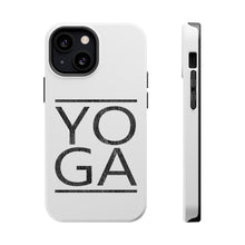 DistinctInk ToughCase for Apple iPhone, Compatible with MagSafe Charging - Yoga Black Word Art