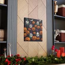 DistinctInk Canvas Wall Art with "Halloween Haunts and Pumpkin Pals" for Halloween