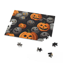 DistinctInk Jigsaw Puzzle with Haunted Harvest Time Design for Halloween