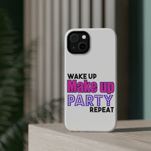 DistinctInk ToughCase for Apple iPhone, Compatible with MagSafe Charging - Wake Up Make Up Party Repeat